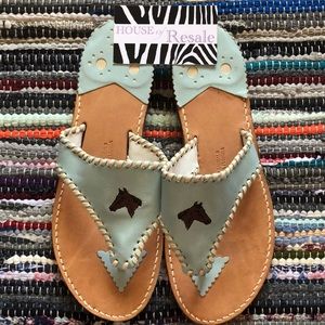 Stephen Bonanno Equestrian Horse Sandals 8 Blue